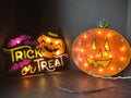 Halloween Pumpkin Witch Trick or Treat Window Decor IMPERFECT (lot 3268j)