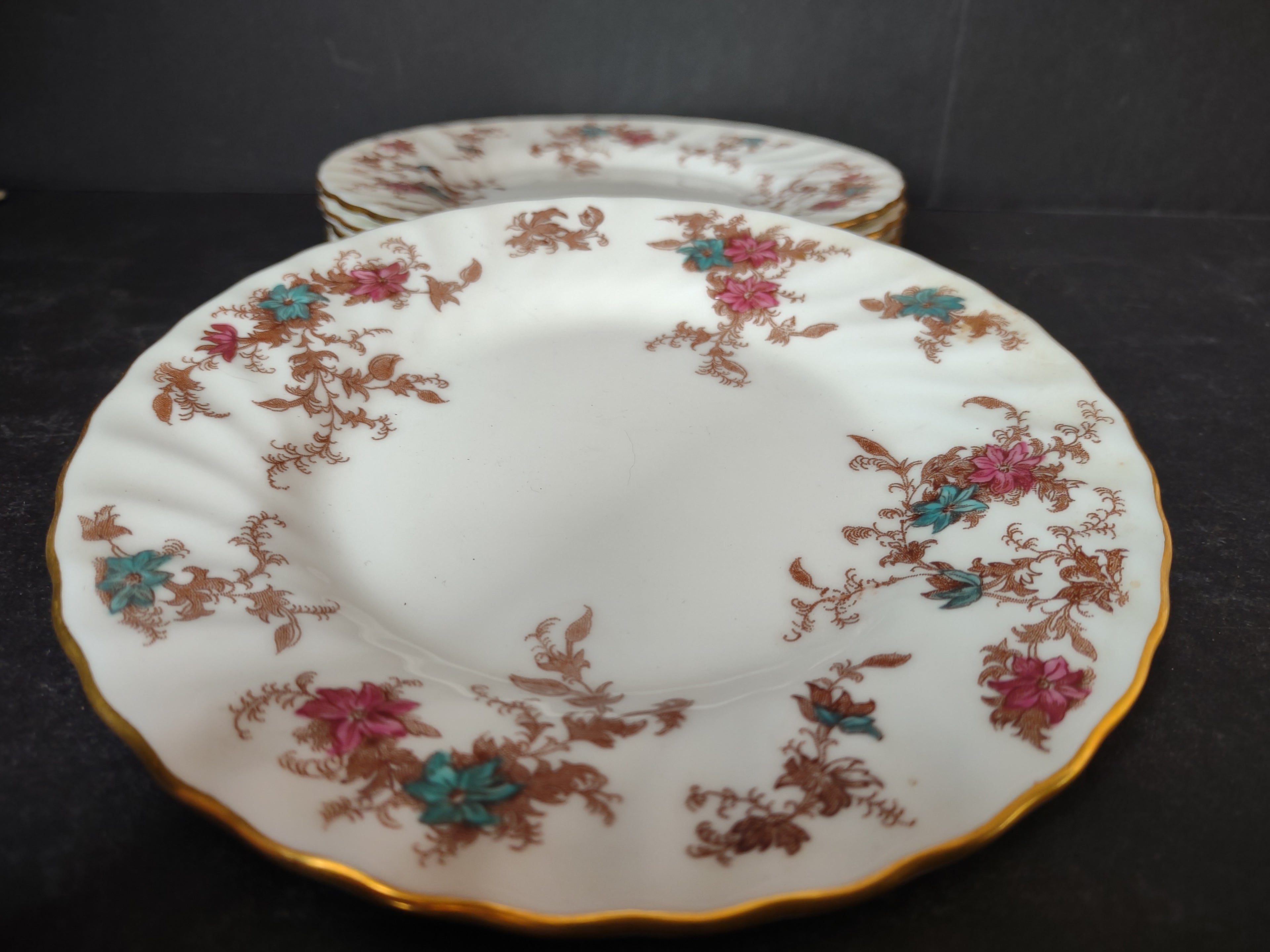 Vintage Minton England Bone China Ancestor Bread Butter Plate x 5 (lot 5451)