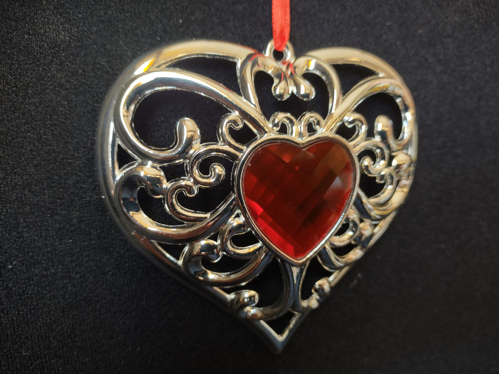 Lenox Red Gem Heart Christmas Tree Ornament (lot 1662)