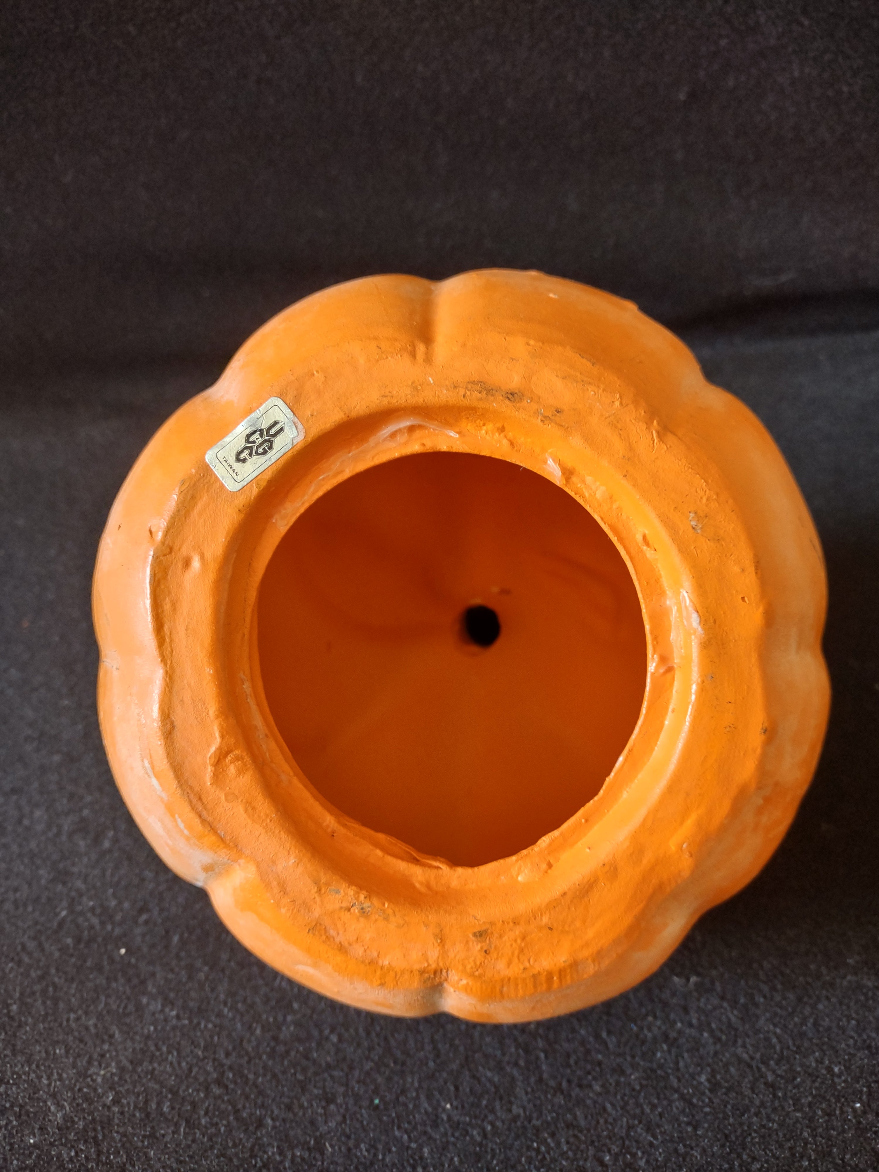 Halloween Terra Cotta Jack O Lantern Candle Cover (Lot 4345)