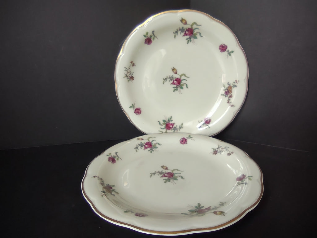 Haviland Limoges 2 x Dessert/Salad Plate Peony Flower Cream Color (lot 927)