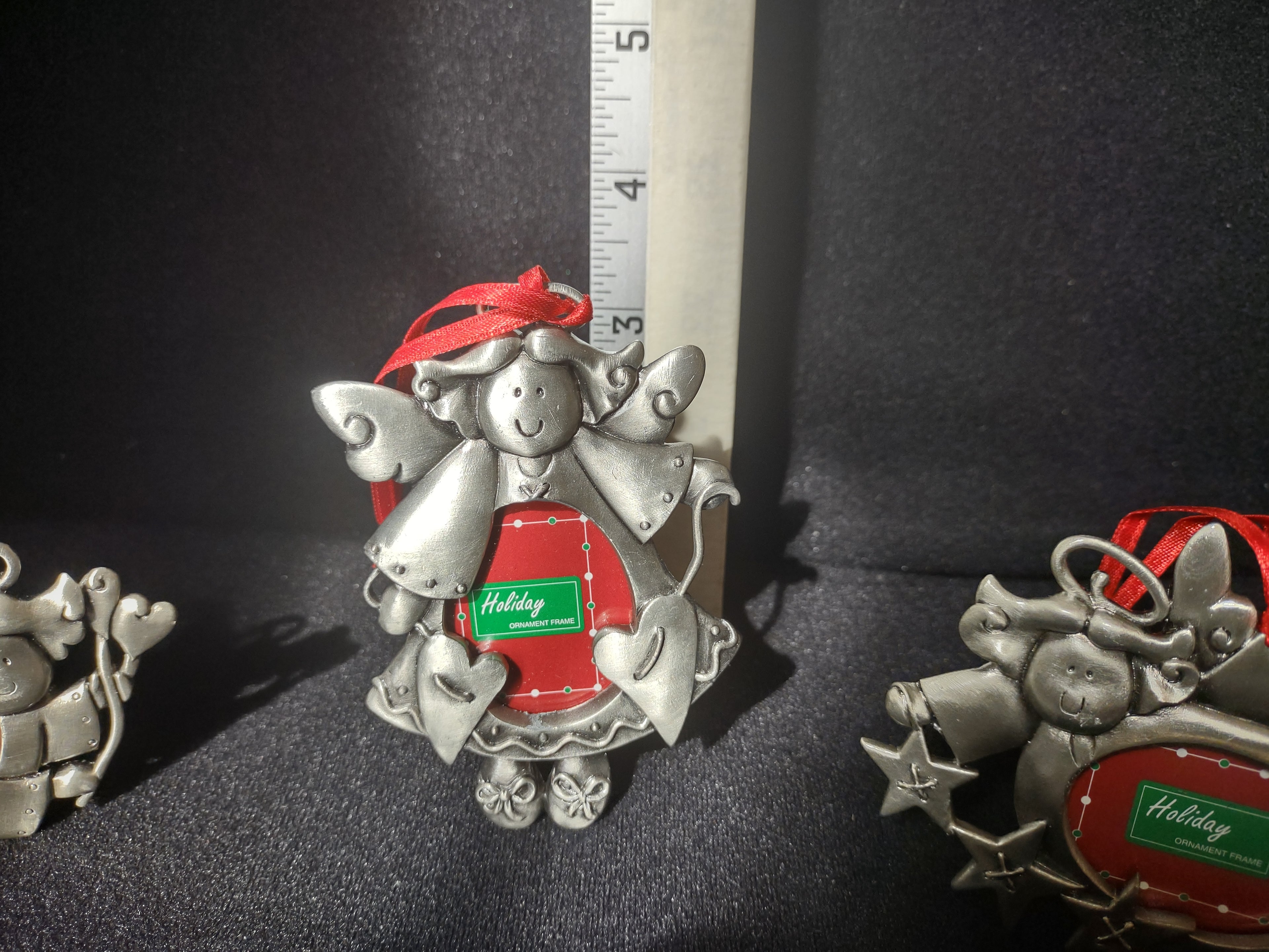 Christmas Holiday Set of 3 Ornament Frame Angel (lot 1565)