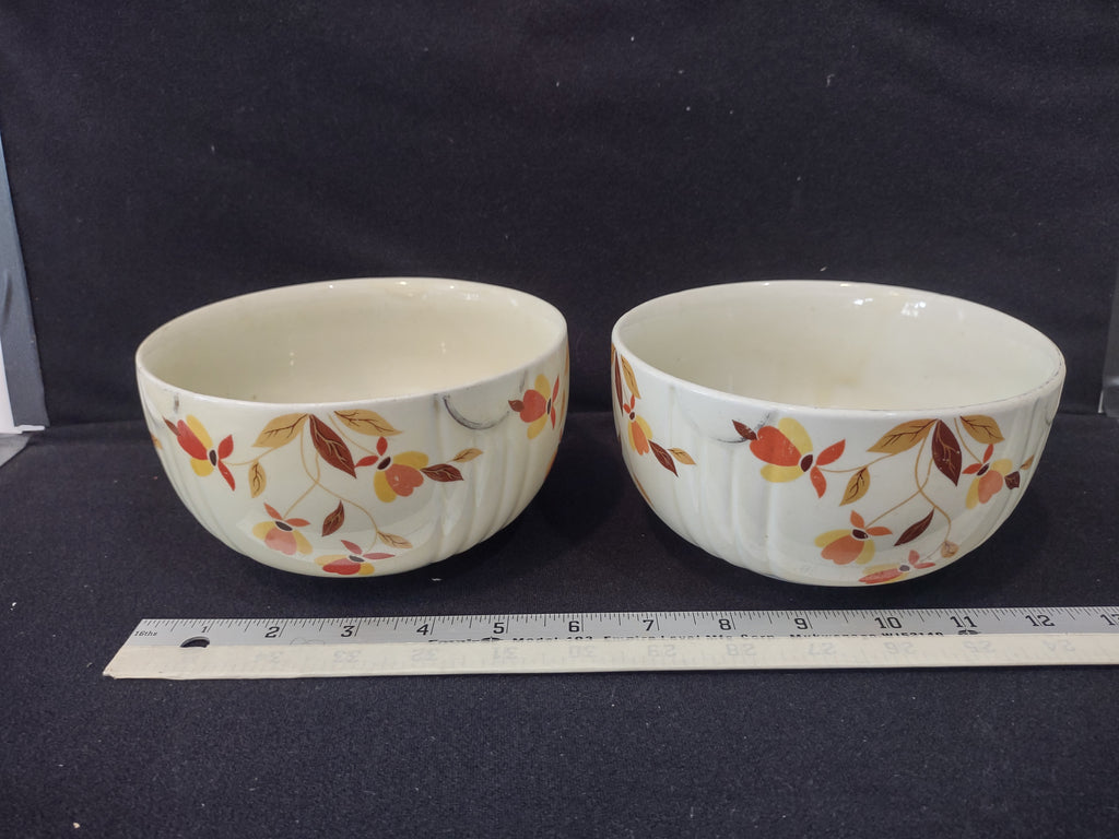 Vintage Halls Superior Autumn Jewel Tea Leaf Mixing Bowls X 2 (lot 2887)