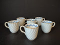 Vintage Minton England Bone China Cheviot Blue Demitasse Cup x 6 (lot 5437)