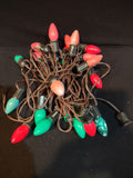 Christmas String Lights Vintage 25 Socket C9 Bulbs Works Paramount (lot 3284)
