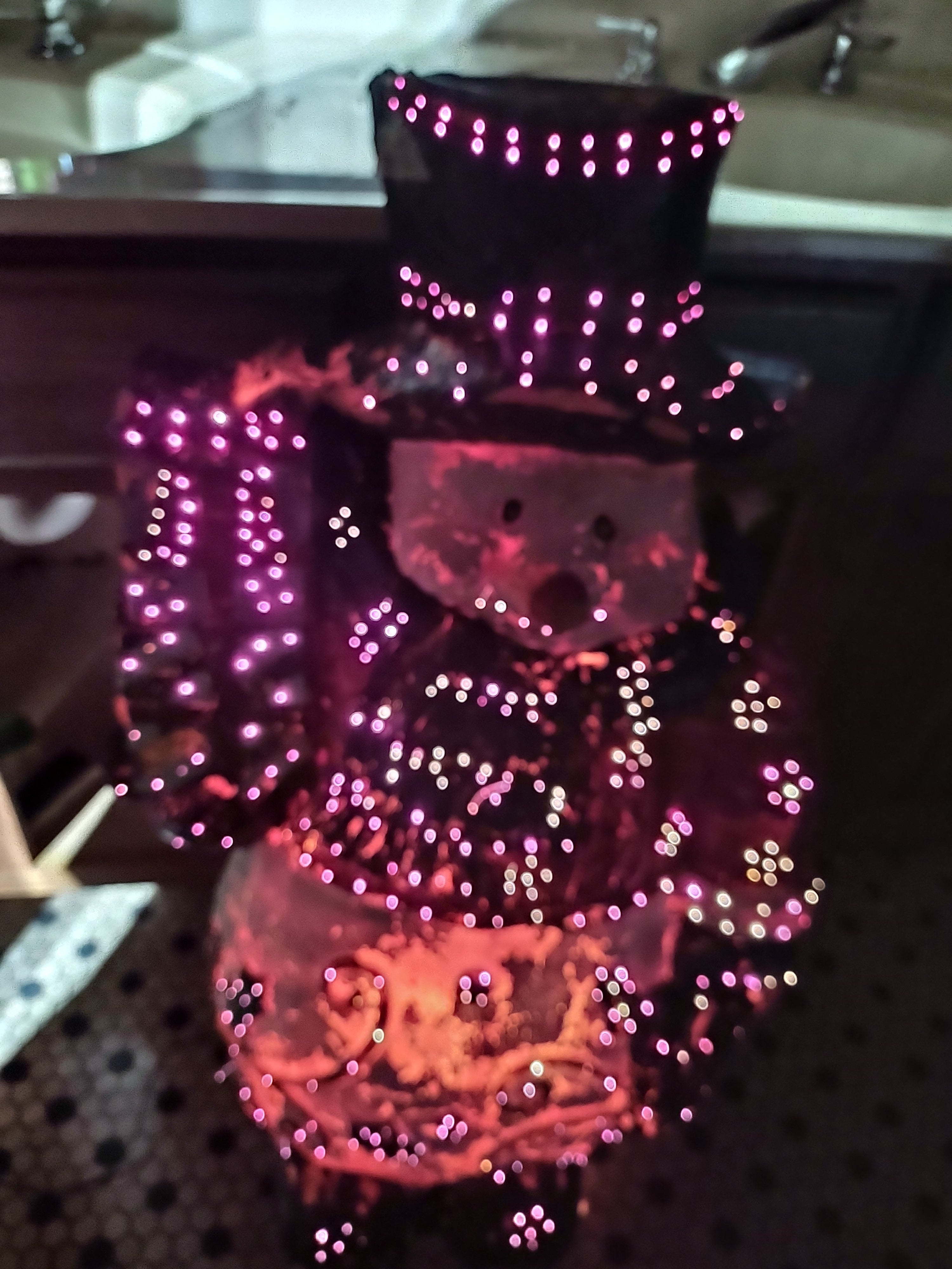 Vintage Fiber Optic Christmas Snowman Outdoor 32" (lot 3172c)