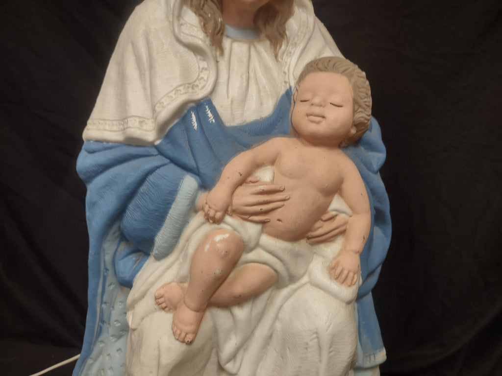 Vintage Blow Mold Christmas Nativity Mary with Baby 26" (lot 2272)