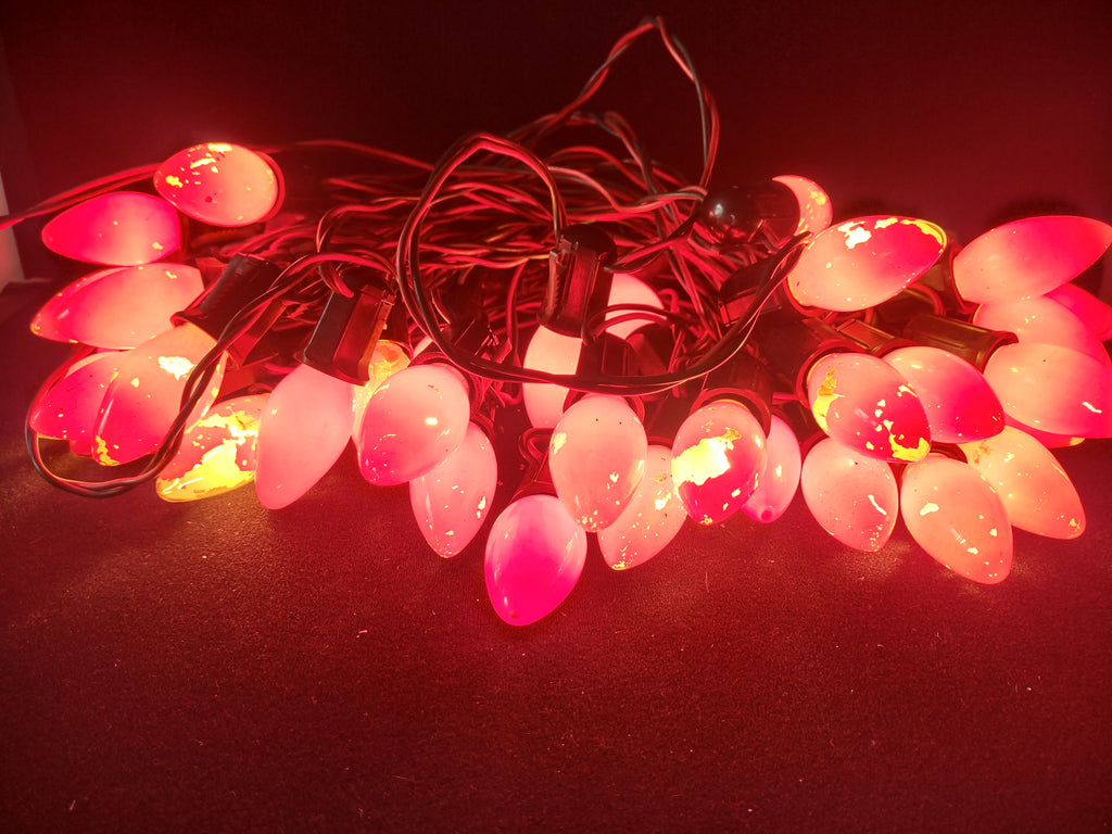 Vintage Christmas C9 String Lights 40 Sockets WORKS Has Been Repaired (lot 3296)
