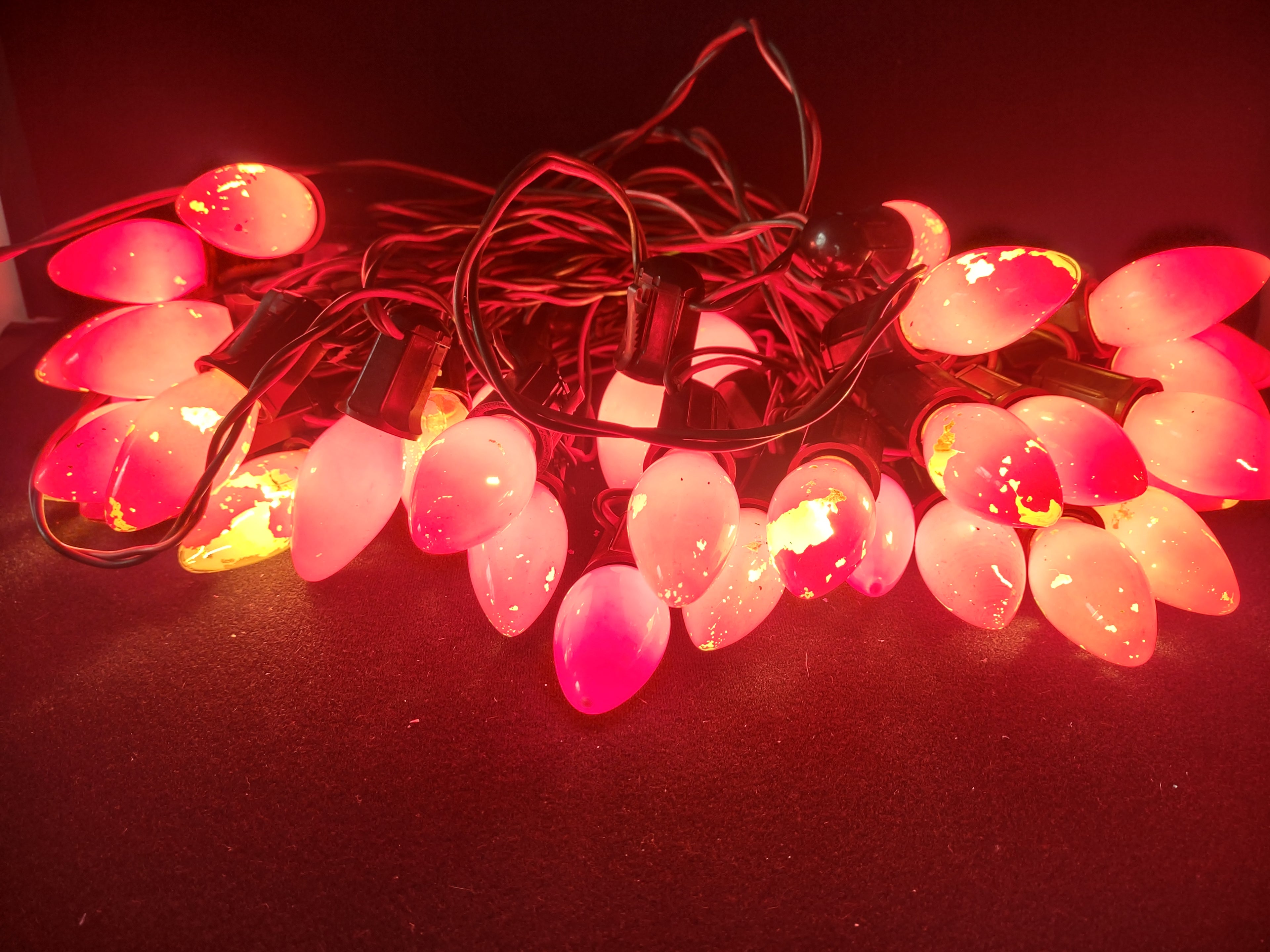 Vintage Christmas C9 String Lights 40 Sockets WORKS Has Been Repaired (lot 3296)