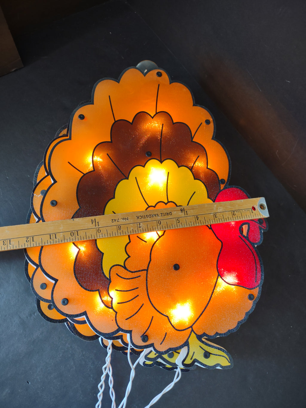 Thanksgiving Turkey x 4 Holographic Window Decor IMPERFECT (lot 3278j)