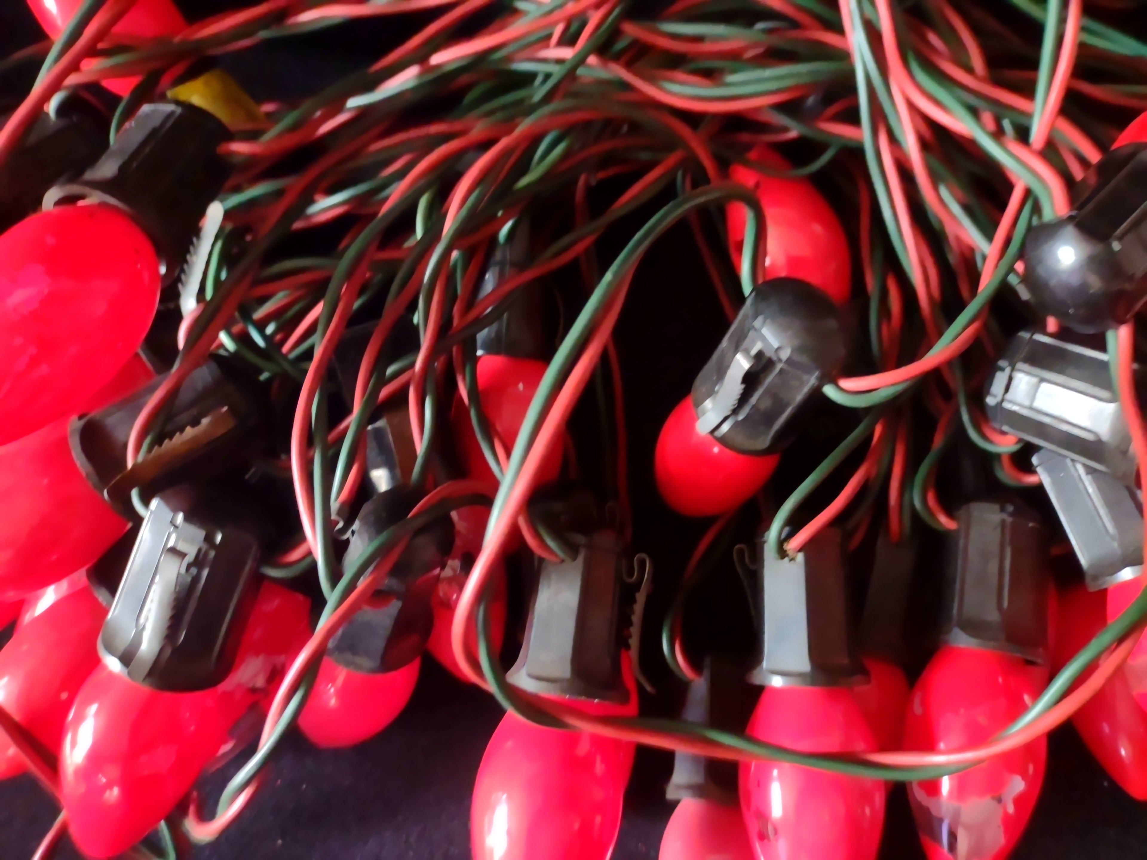 Vintage Christmas C9 String Lights 40 Sockets WORKS Has Been Repaired (lot 3296)