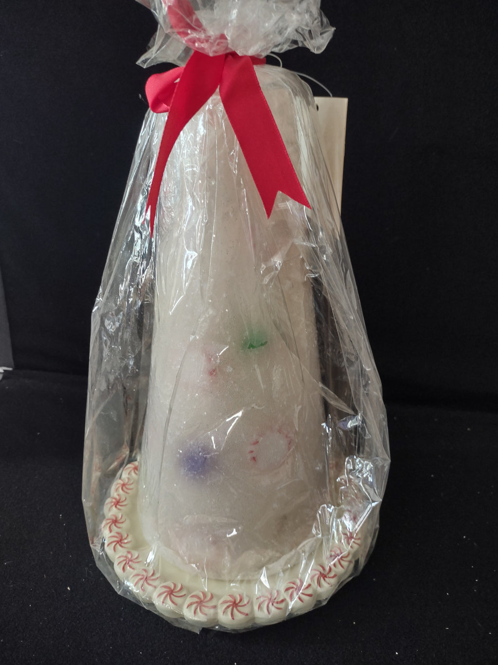 Christmas Winter Cone Shape Pillar Candle Candy Decorative Plate (Lot 3941)