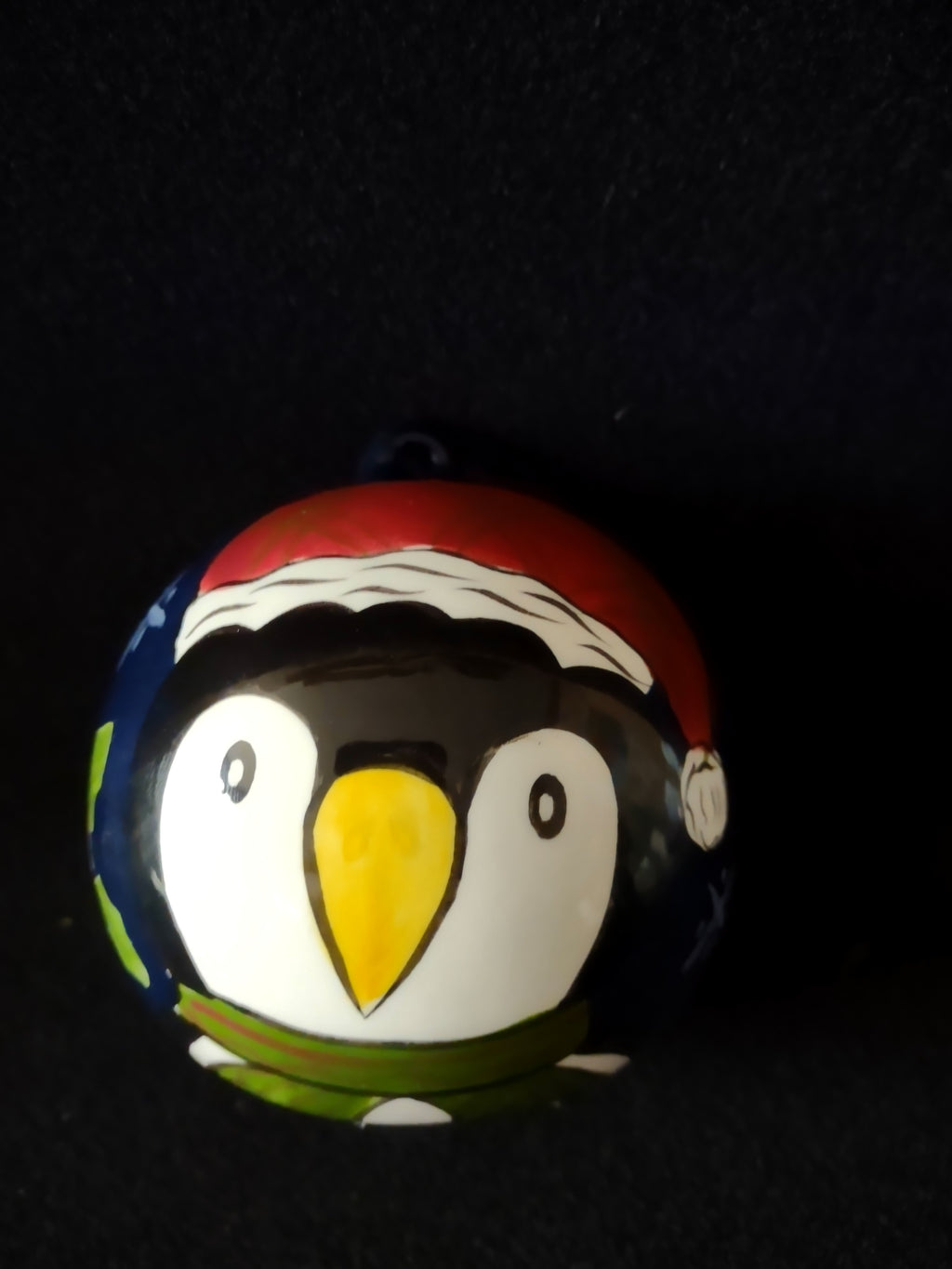 Vintage 2000 Christmas Twilight Penguin Santa Ornament Laurie Gates (Lot4789)