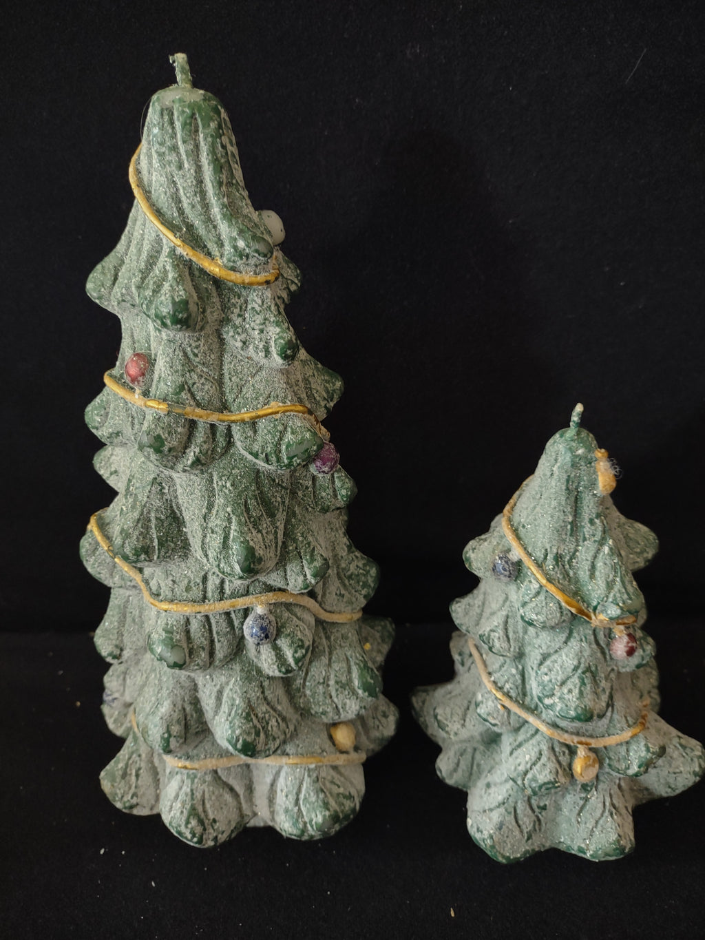 Home Collection Decorated Sparkled Christmas Tree Candles Set of 2 (Lot 3629)