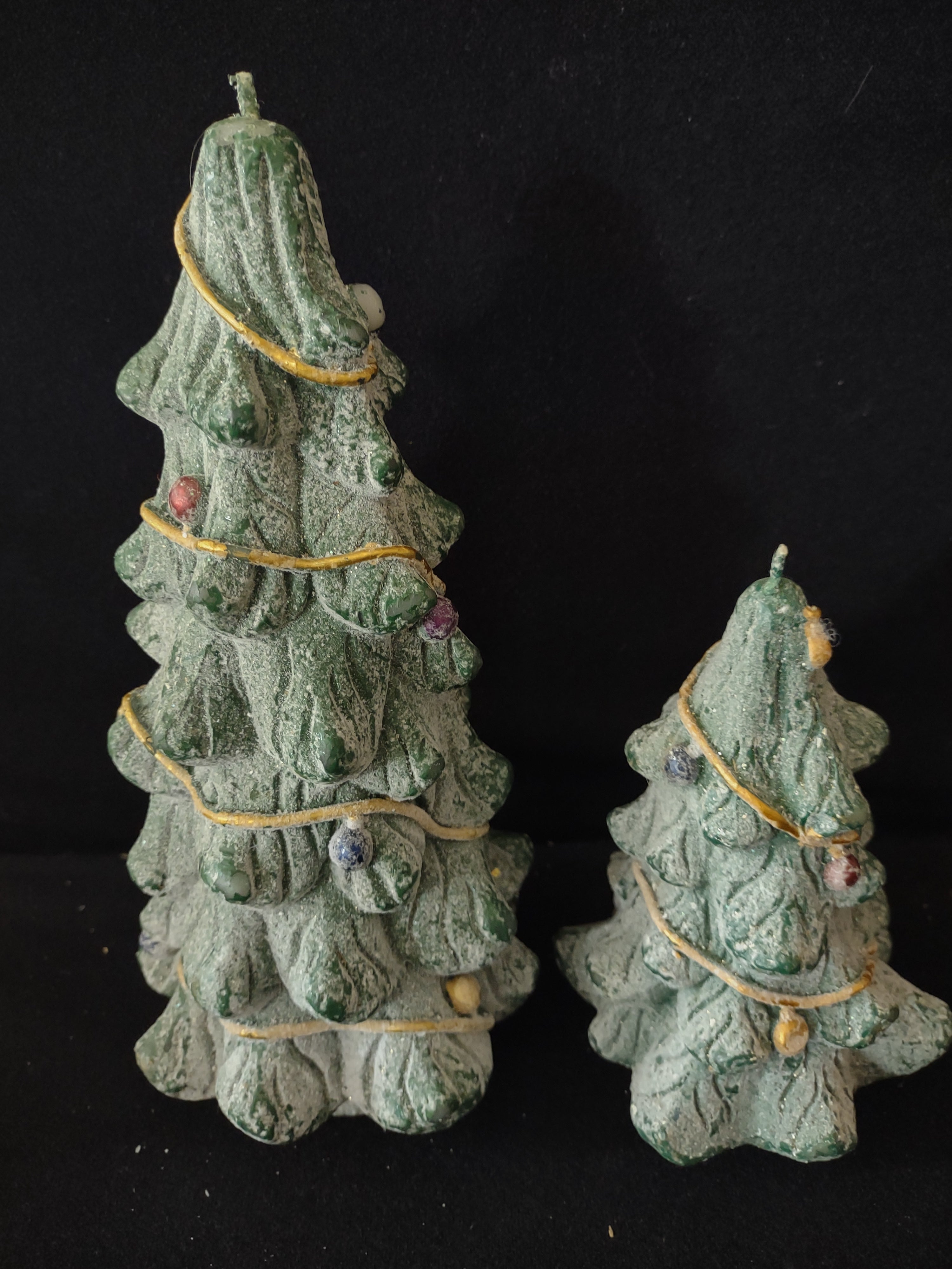Home Collection Decorated Sparkled Christmas Tree Candles Set of 2 (Lot 3629)