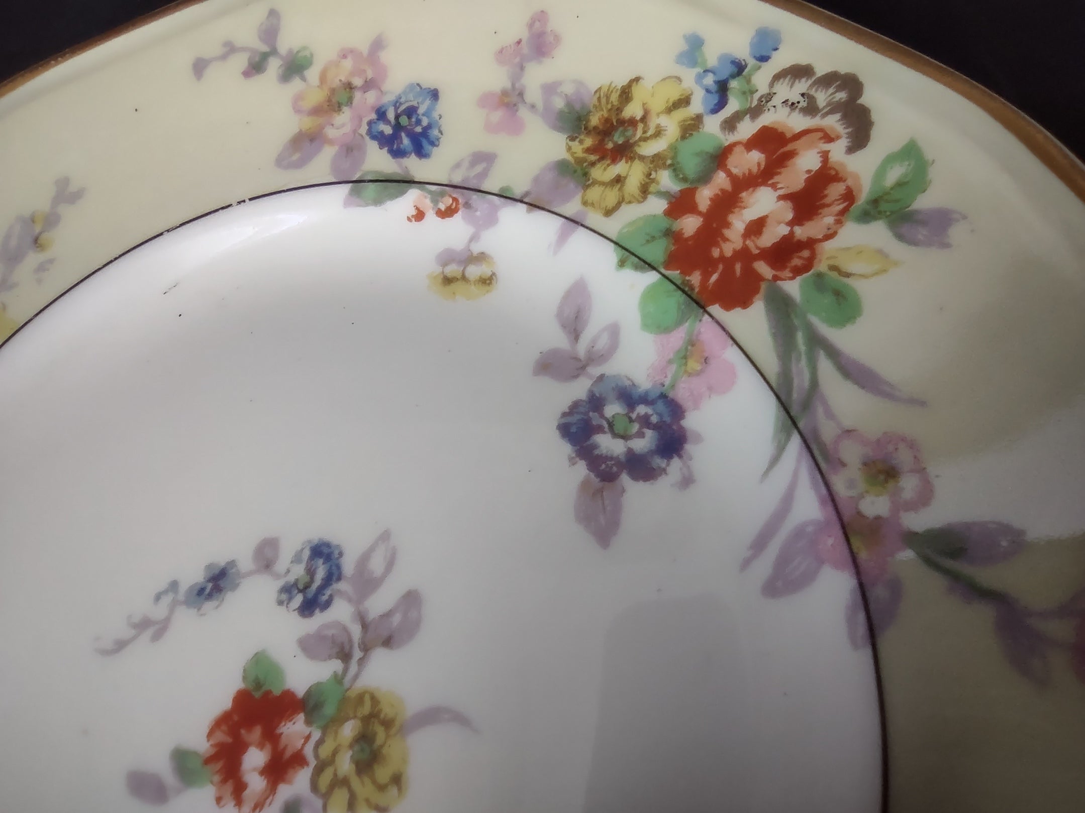 Haviland Limoges 8 x Yellow Jewel Bread Butter Plate Floral (lot 830)