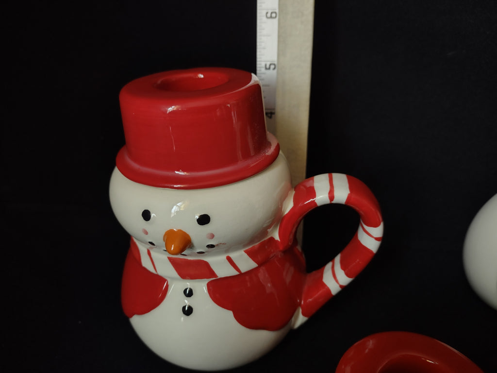 Christmas Set of 2 Chocolate Mugs Snowman (lot 1735)