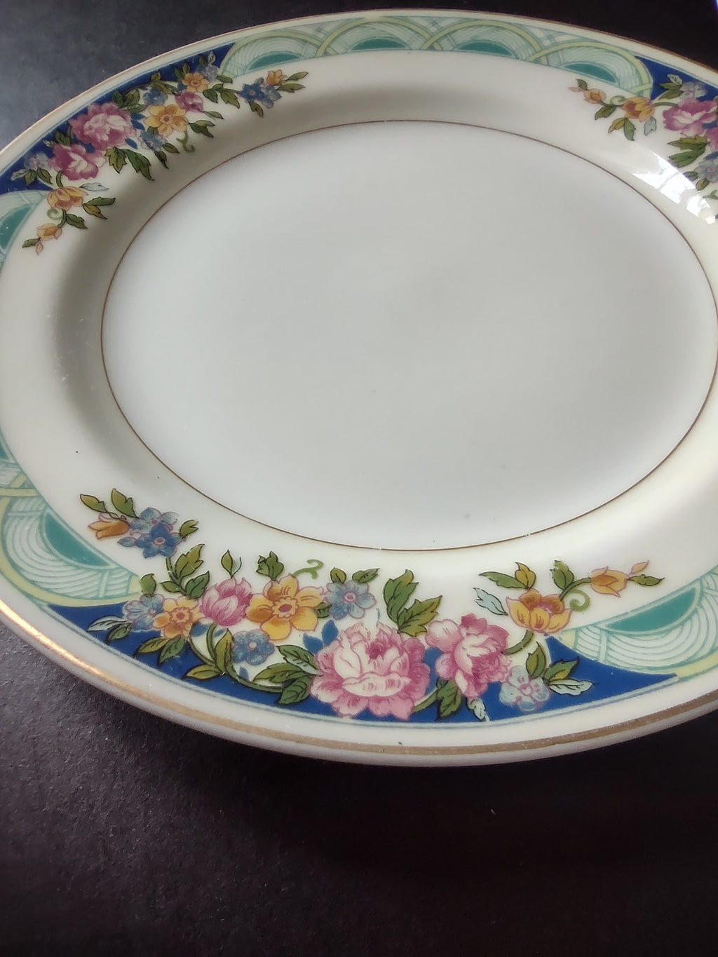 Haviland Limoges Massachusetts 3 x Bread/Butter Plate Blue Floral (lot 934)