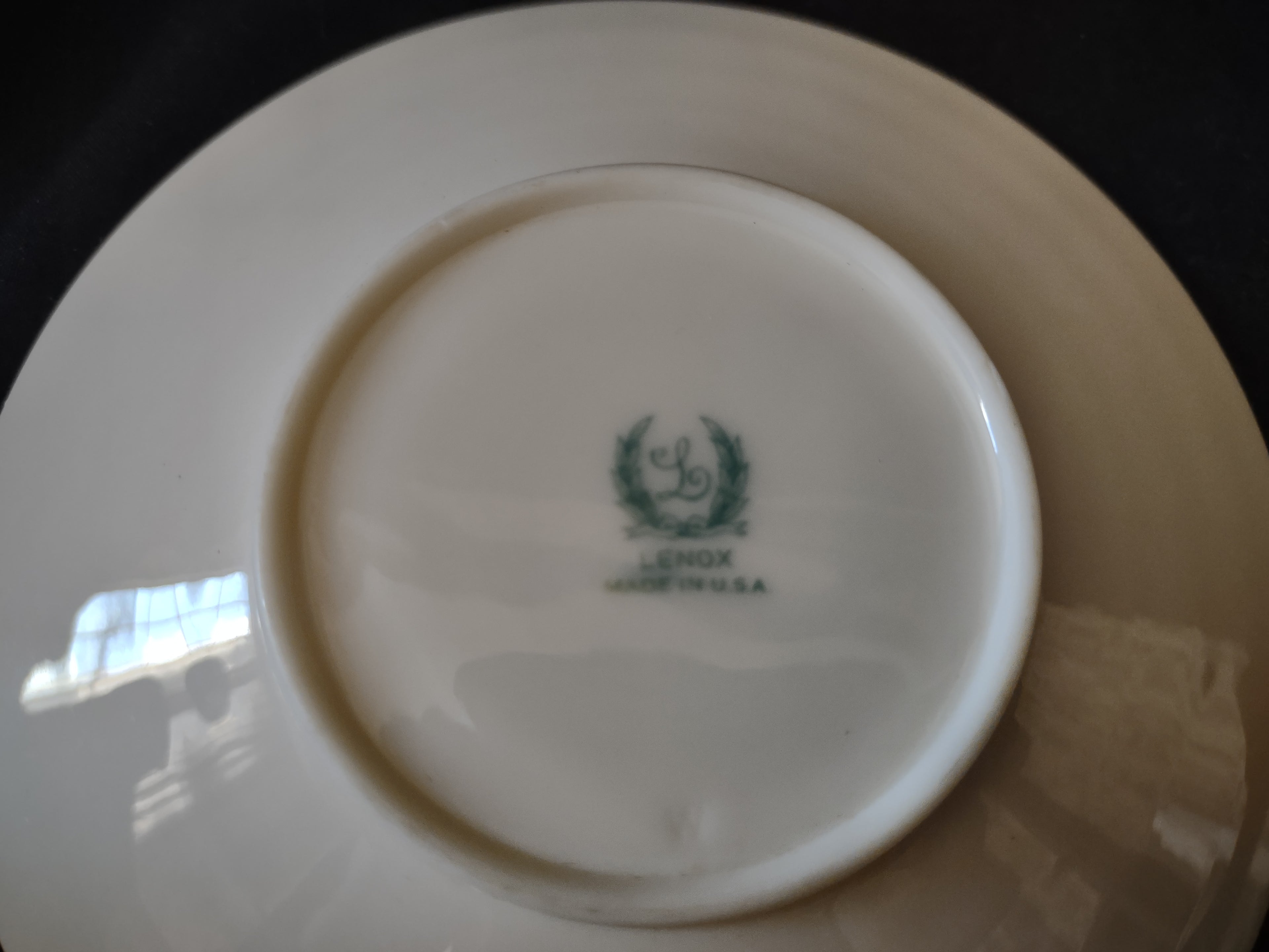 Vintage Lenox Demitasse Saucer Blue and Pink 4-3/4"Green Stamp (lot 1992)