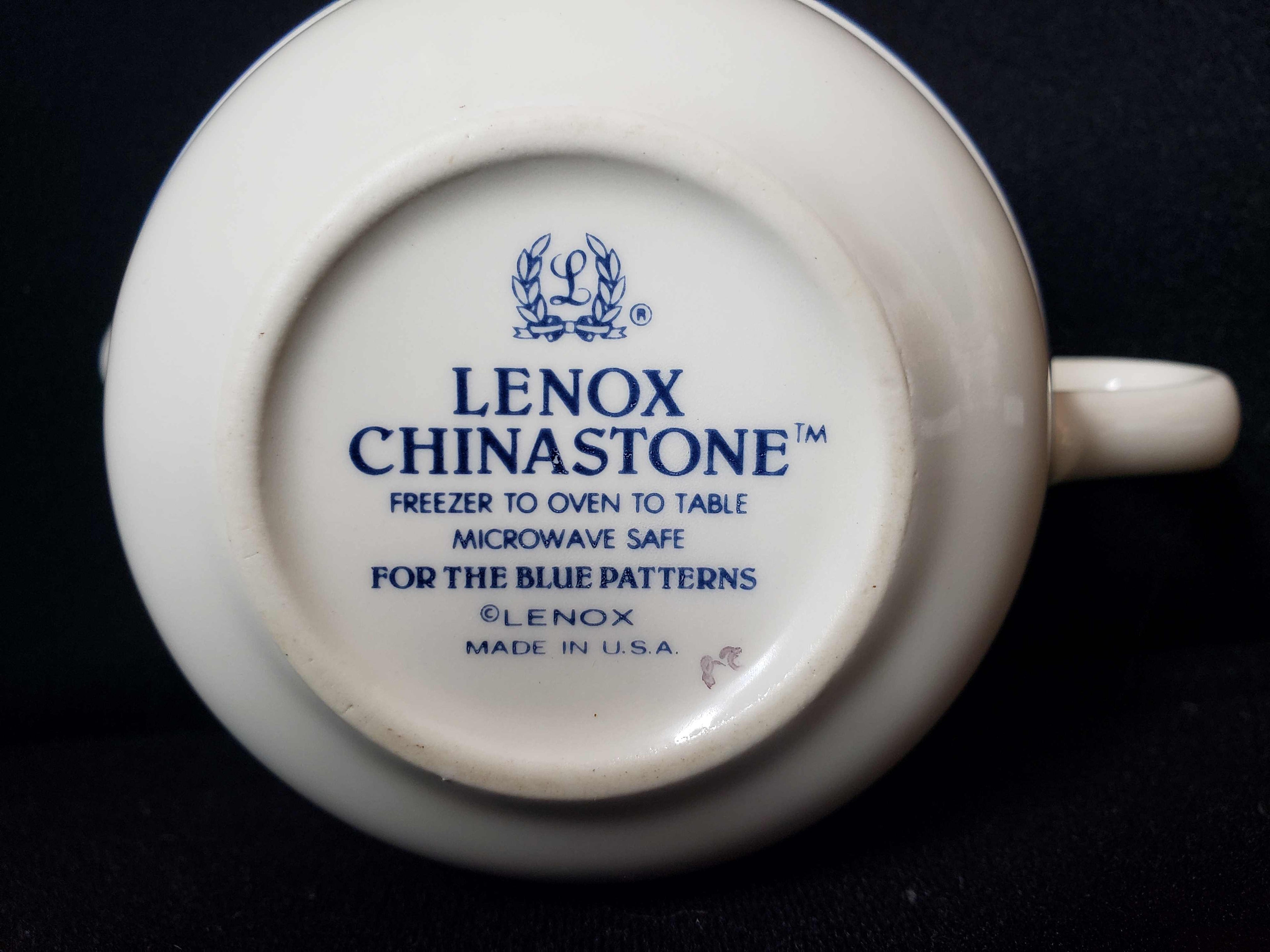 Vintage Lenox Chinastone Blue Pattern Creamer (lot 1918)