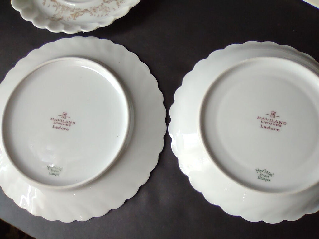 Ladore Haviland Limoges France 5 x Plate 2 x Saucer Gold (lot 563) IMPERFECT