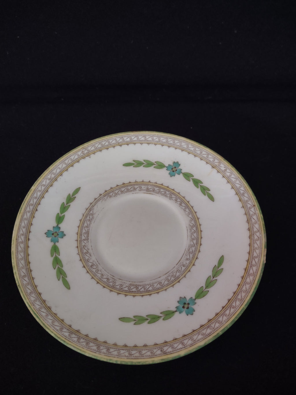 Vintage Minton Kent Saucer Bone China Green Turquoise Brown (Lot 5457)