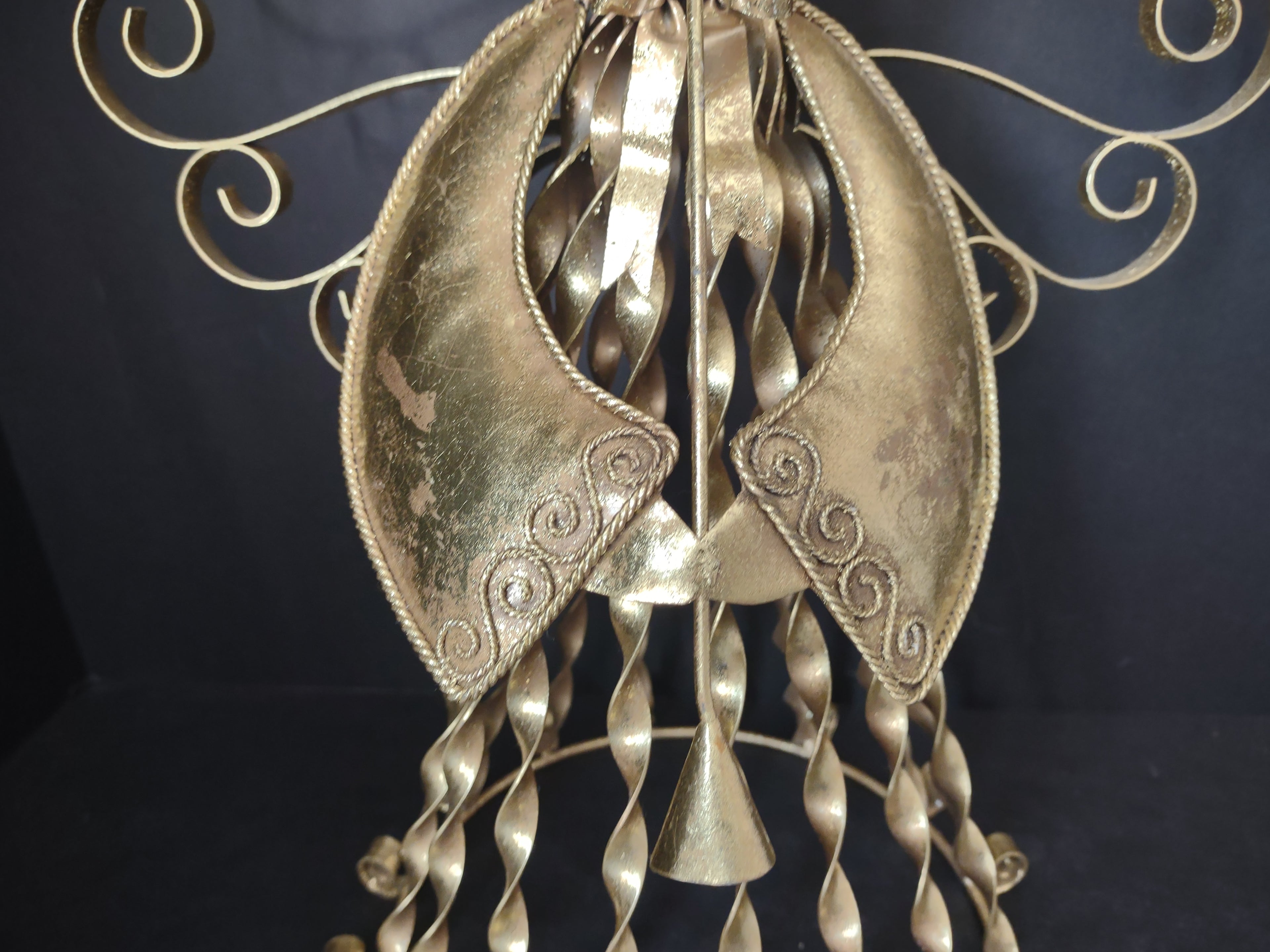 Christmas Golden Angel Metal Candle Holder 15" (lot 2720c)