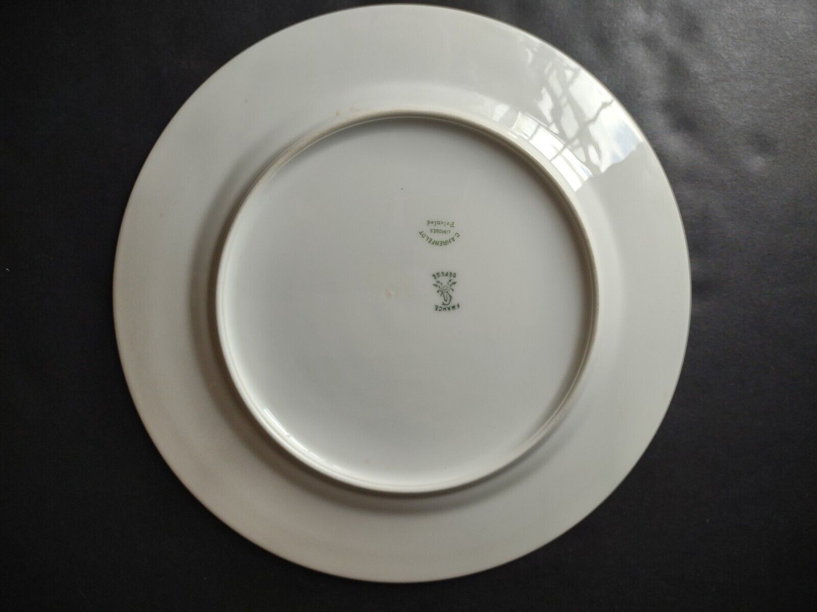 Depose Limoges Gold Trim Pink Flower Design Dinner Plate (lot 639)