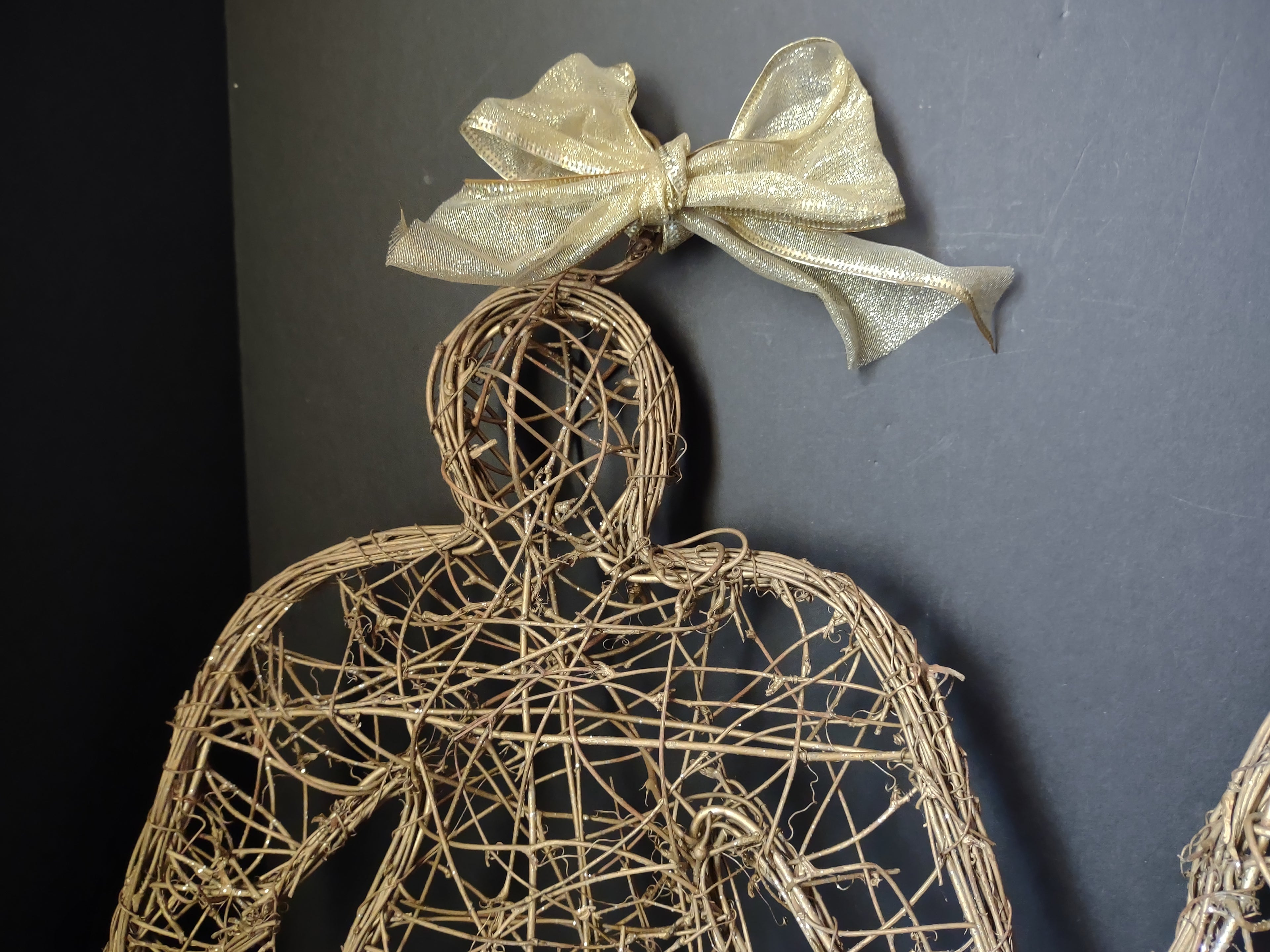 Set of 2 Angels Twine Golden Sparkly 13" (lot 1625)