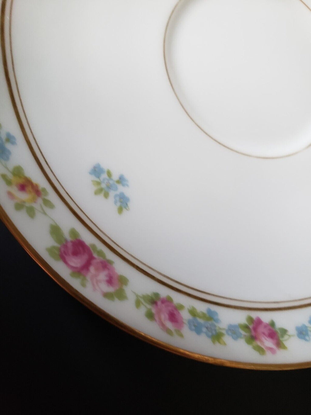 Depose Ahrenfeldt Limoges Reizenstein Saucer Pink Yellow Rose Gold Trim lot 616