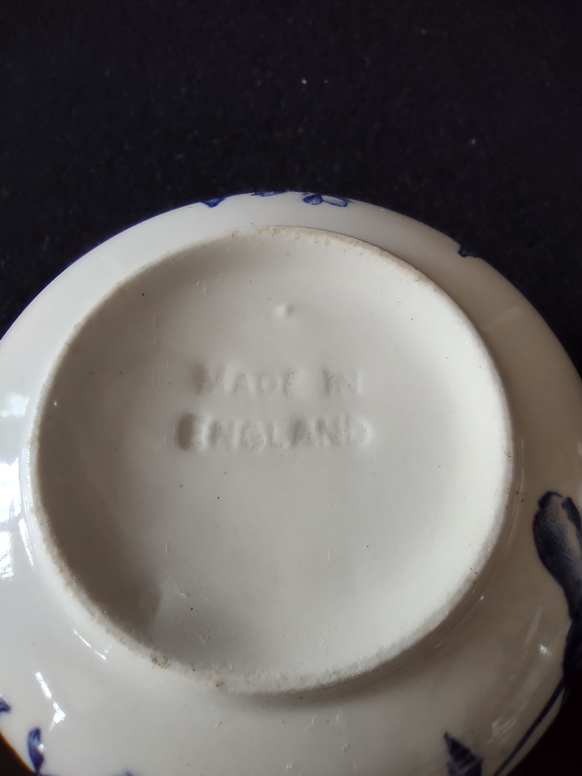 Vintage Johnson Bros Teacup Saucer Windsor Ware Warwick Blue White (Lot 5661)