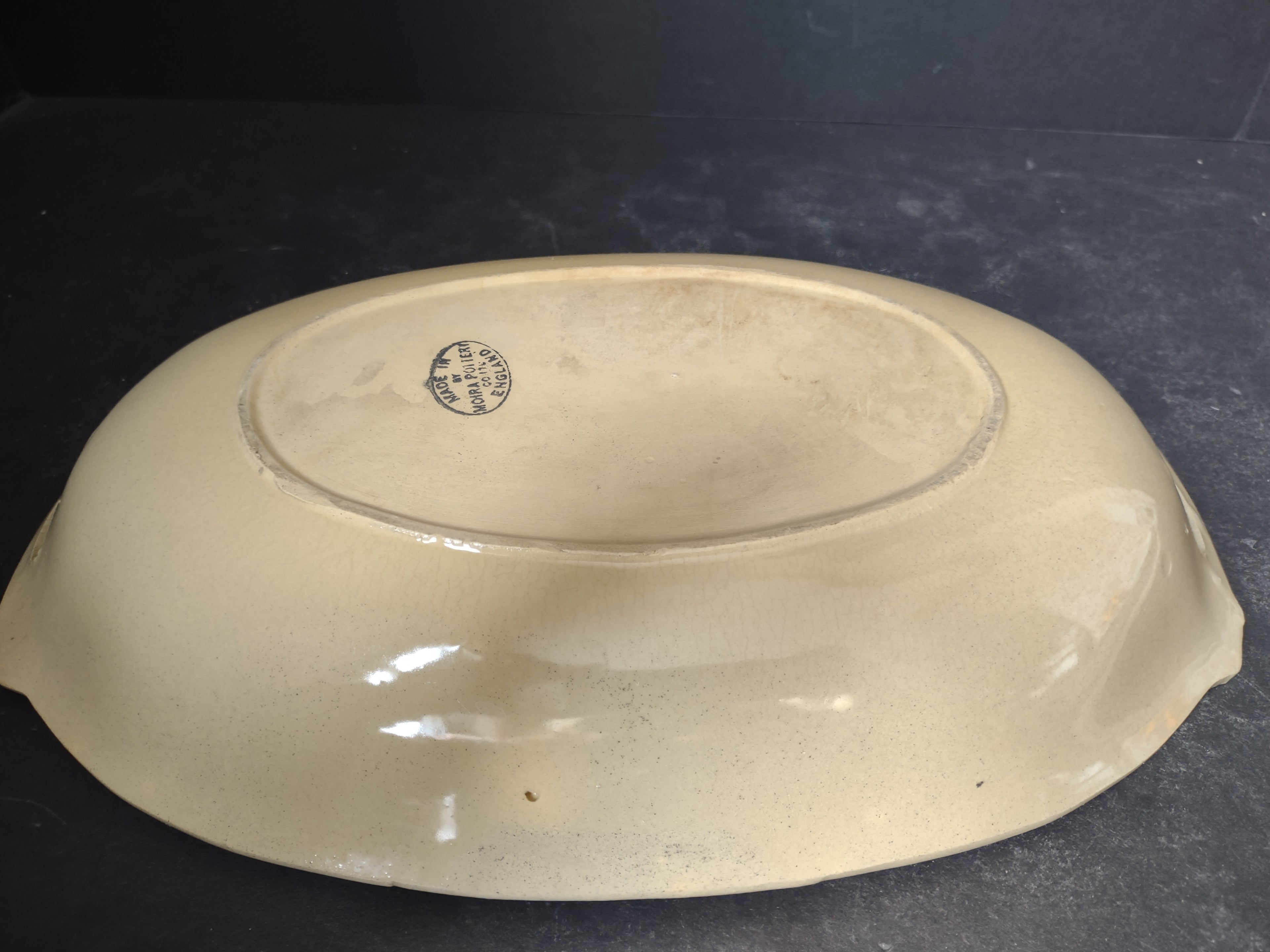 Vintage Moira Pottery Ironstone England Bread Tray Platter Small CHIP (lot 5660)