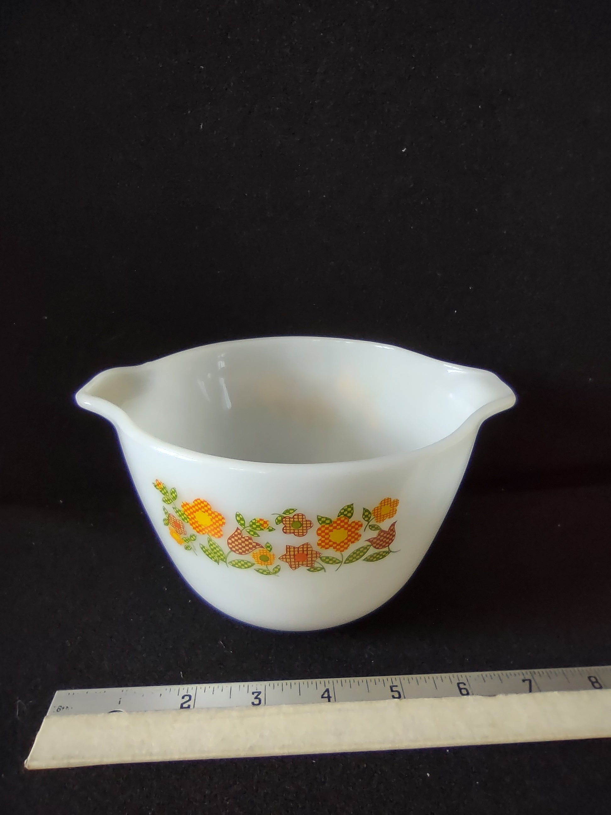 Vintage Fire King Cinderella Mixing Bowl Gingham Garden Floral (Lot 5313)