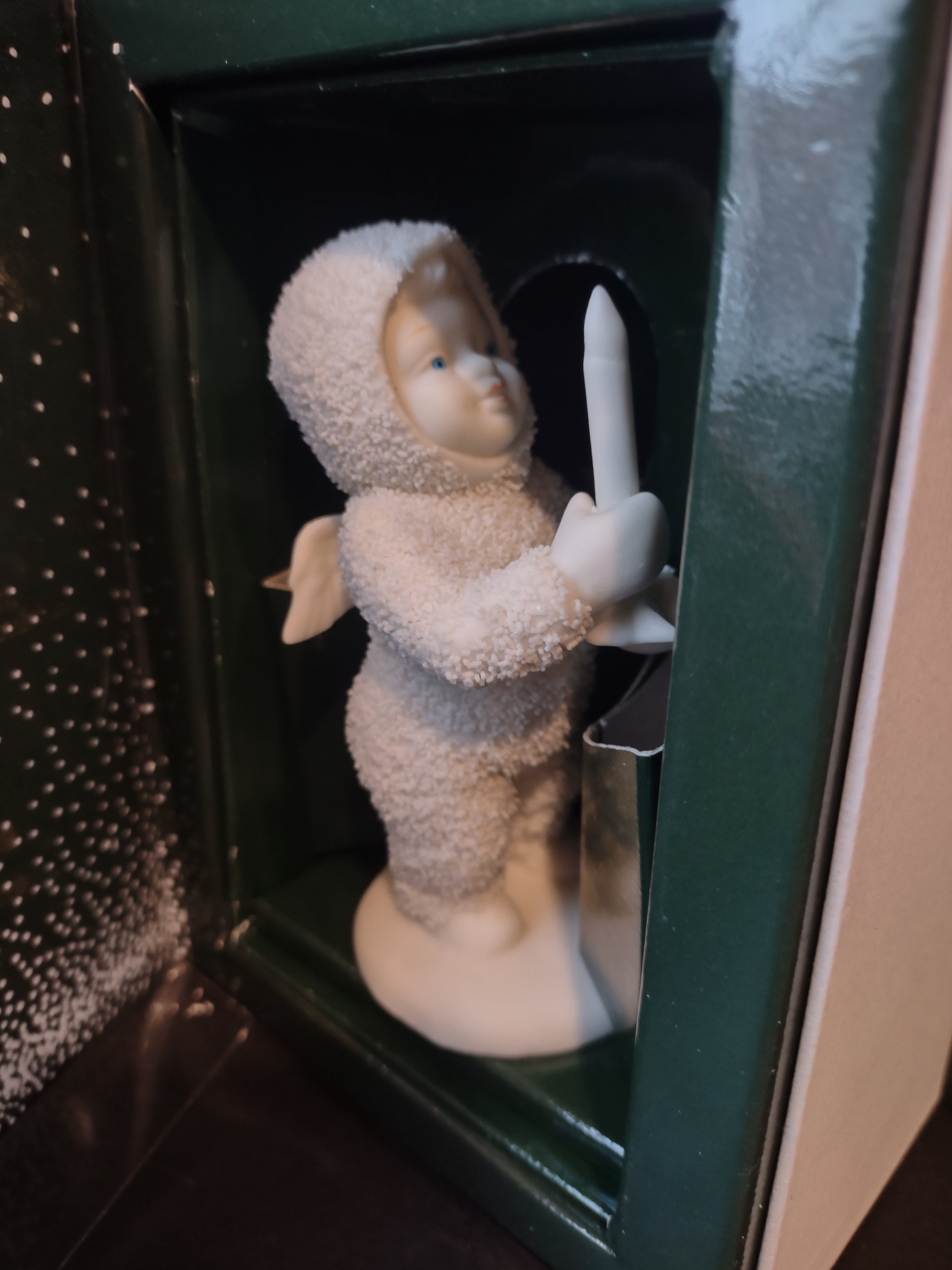 Vintage Christmas Snowbabies Winter Tales "Just One Little Candle" (lot 1447)