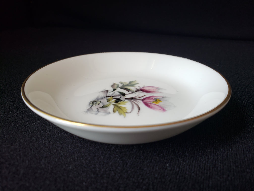 Vintage Royal Worcester Spring Flower Coaster Fine China Small Dish 4" (lot 2067)