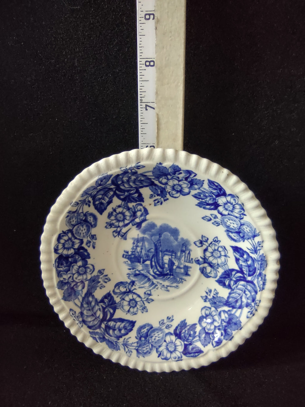 Vintage Copeland Spode Teacup Saucer Old Salem Blue Earthenware (Lot 5815)