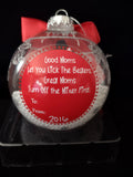 Christmas Personalize Mom Ornament Silver Gingerbread Red White (Lot 4163)