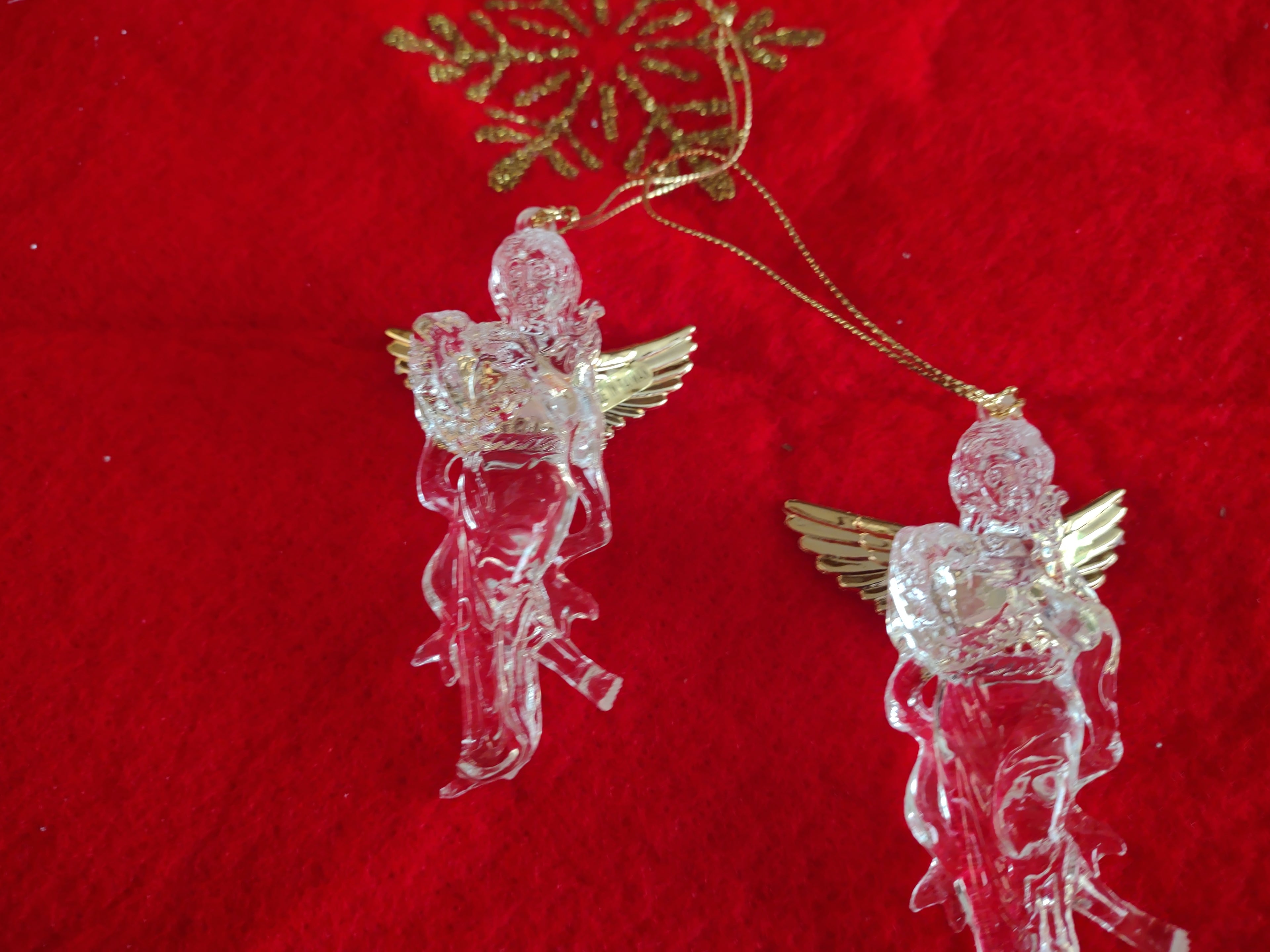Christmas Tree Holiday Decor Set 15 Acrylic Angel Ornaments (lot 1288)