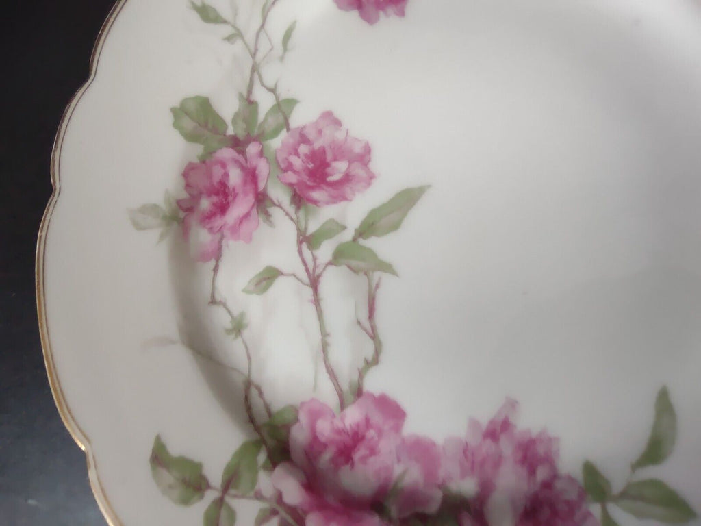 Haviland Limoges Baltimore Rose Salad Plate Gold Trim 8-1/4" (lot 488)