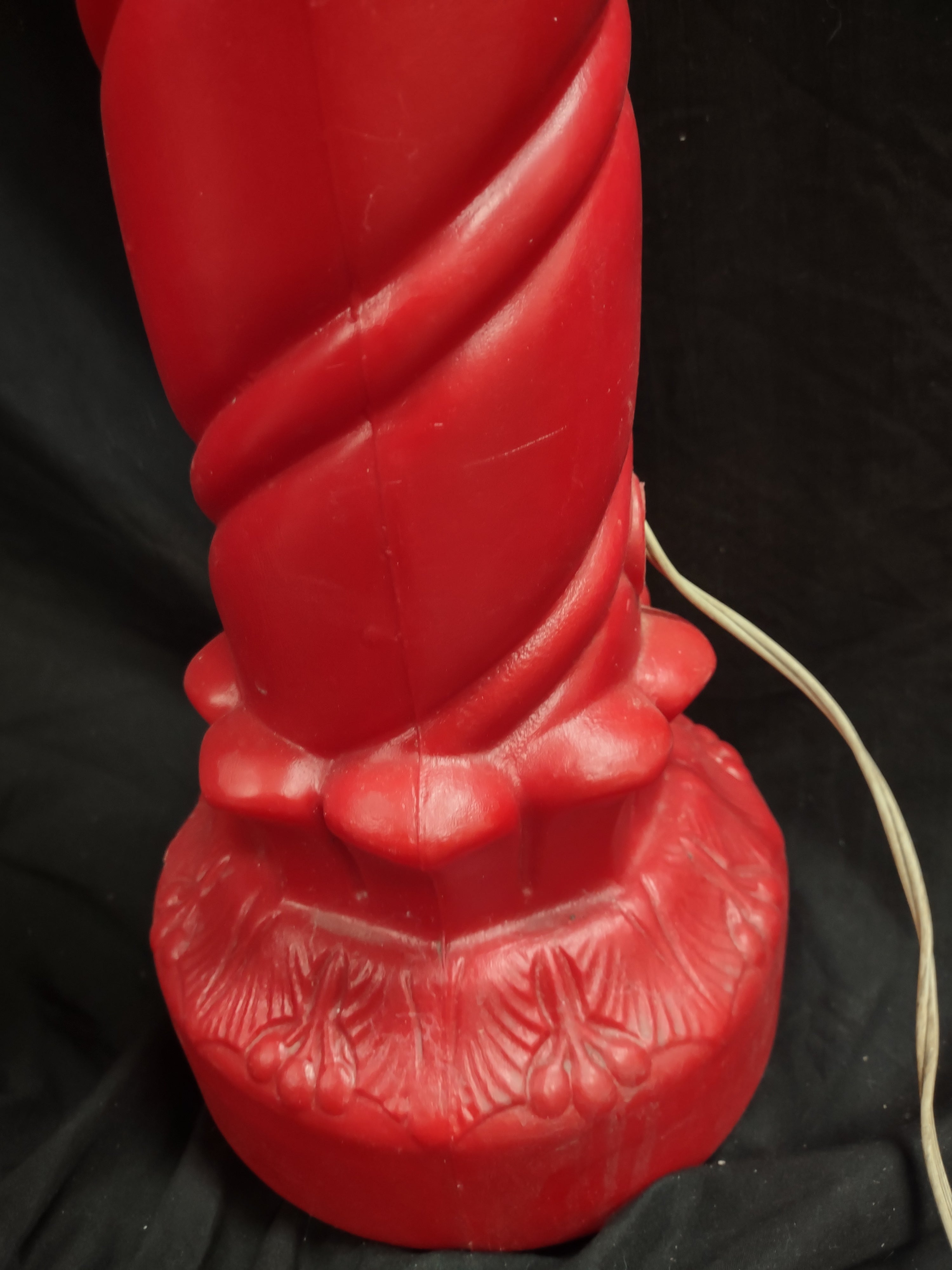 Vintage Christmas Blow Mold Candle 38" Pine Cones (lot 2330)