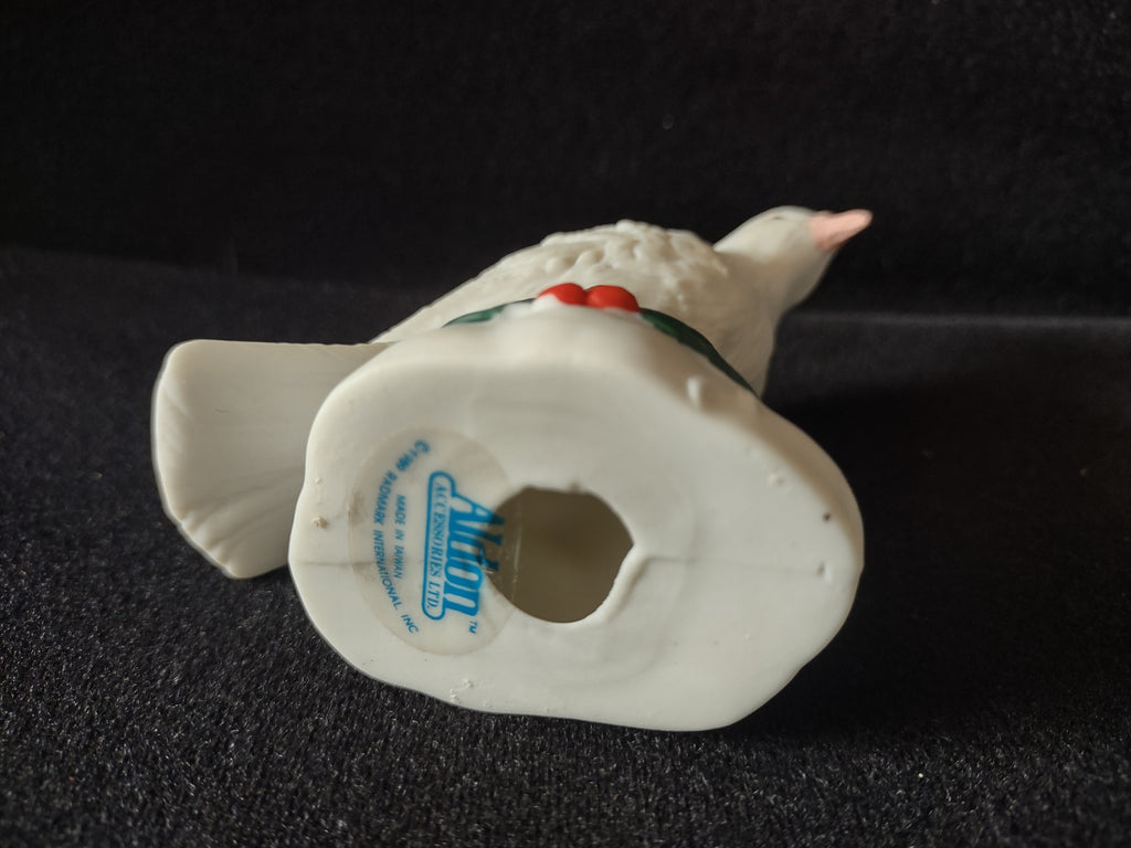 Vintage Set of 2 Christmas 3" Dove Fine Grain Porcelain Bisque Aldon(lot 4753)