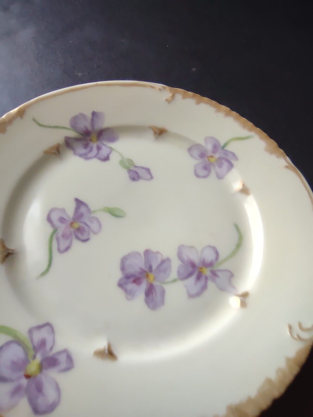 Vintage CFH GDM Field Haviland Limoges France Plate Purple Pansy 6-1/4" (lot 498