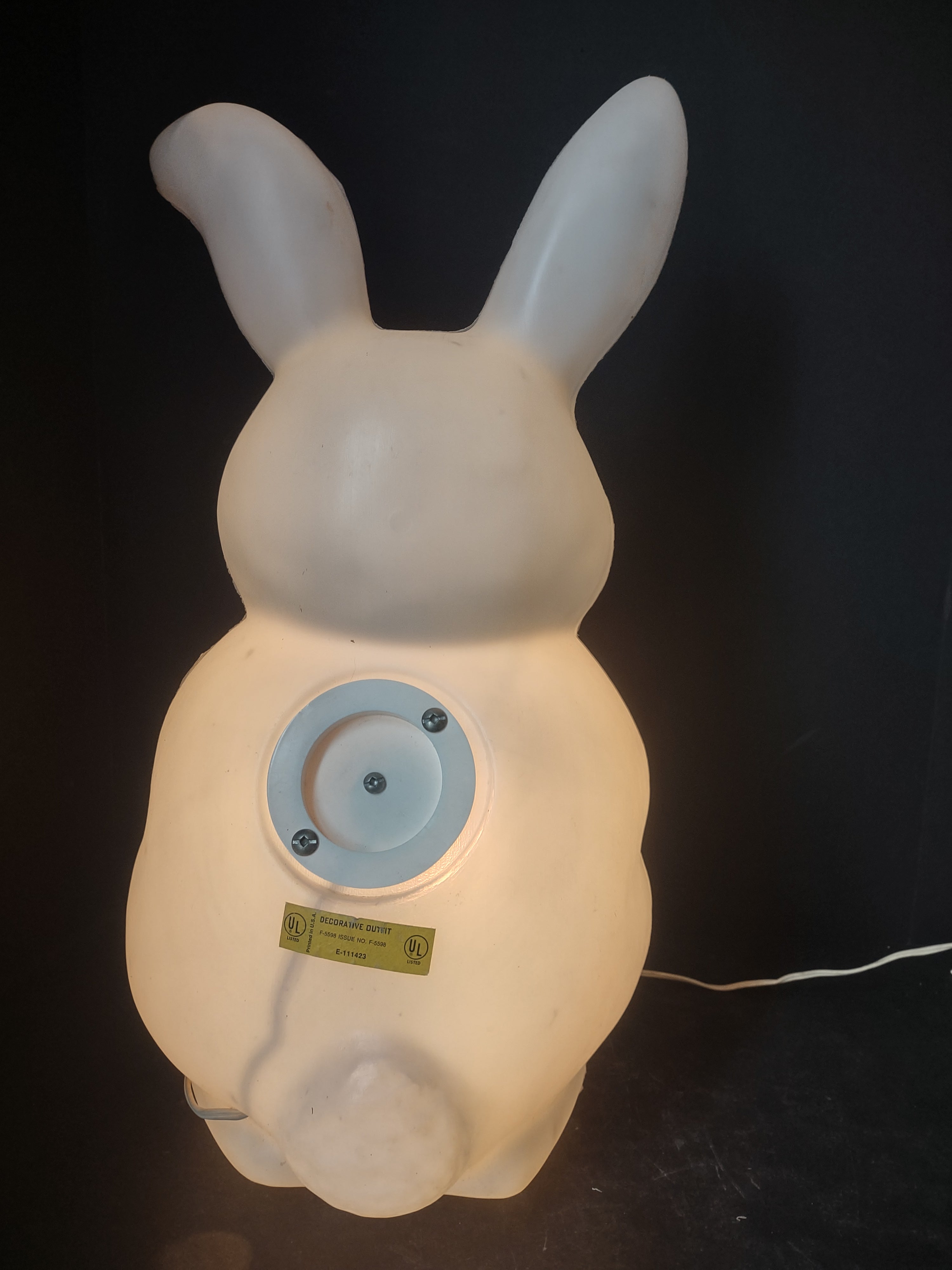 Vintage Easter Bunny Rabbit Lighted Basket 22” Blow Mold (lot 2541c)