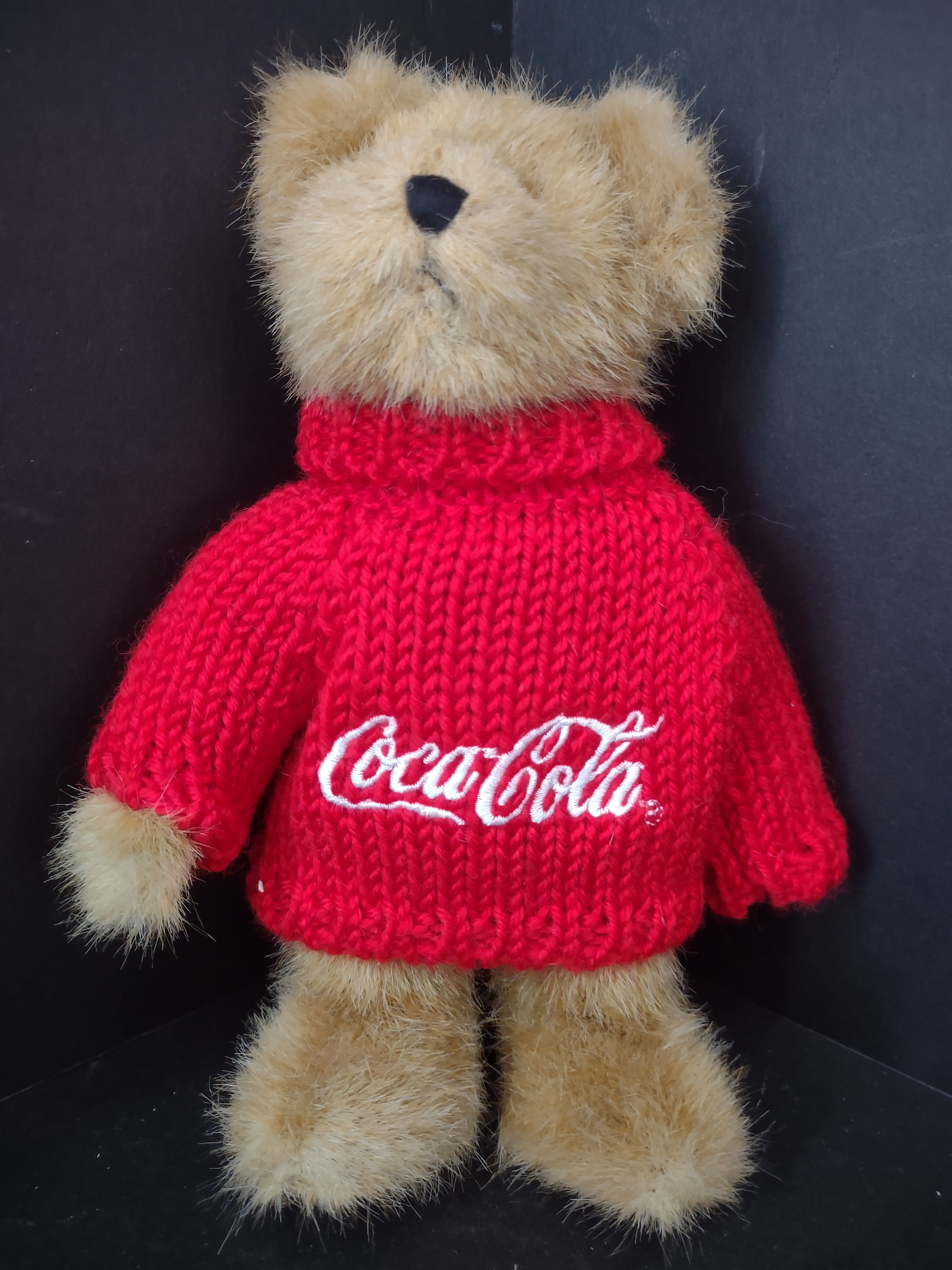 Vintage Collectible Coca-Cola Boyds Bear Plush Johnny Red Sweater 8" (lot 3128c)