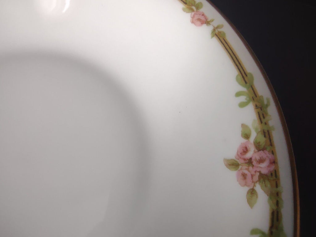 Haviland Limoges Schleiger 625 A Red Rose 6 x Coupe Salad Plate 7-1/2" (lot 537)