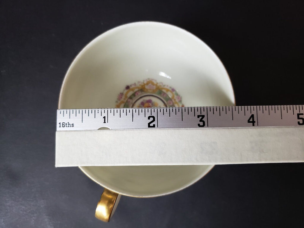 Haviland Limoges France Teacup Gold Trim Shamballe Fruit Rose Garland (lot 619)