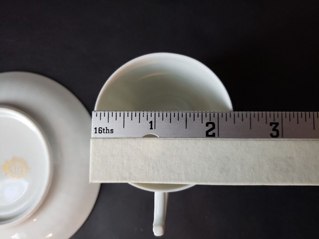 CH Field Vintage 2 x Demitasse Espresso Coffee Cup White Whicker Design (lot 652