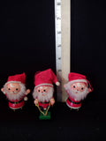Vintage Christmas Wooden Santa Claus Ornaments 2 Skates 1 Sled (Lot 4635)