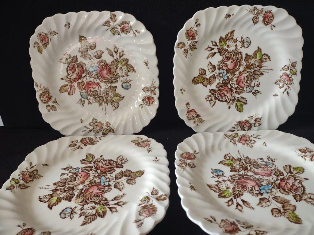 Vintage Johnson Bros England Ironstone Devon Sprays Square Plate (lot 5598)
