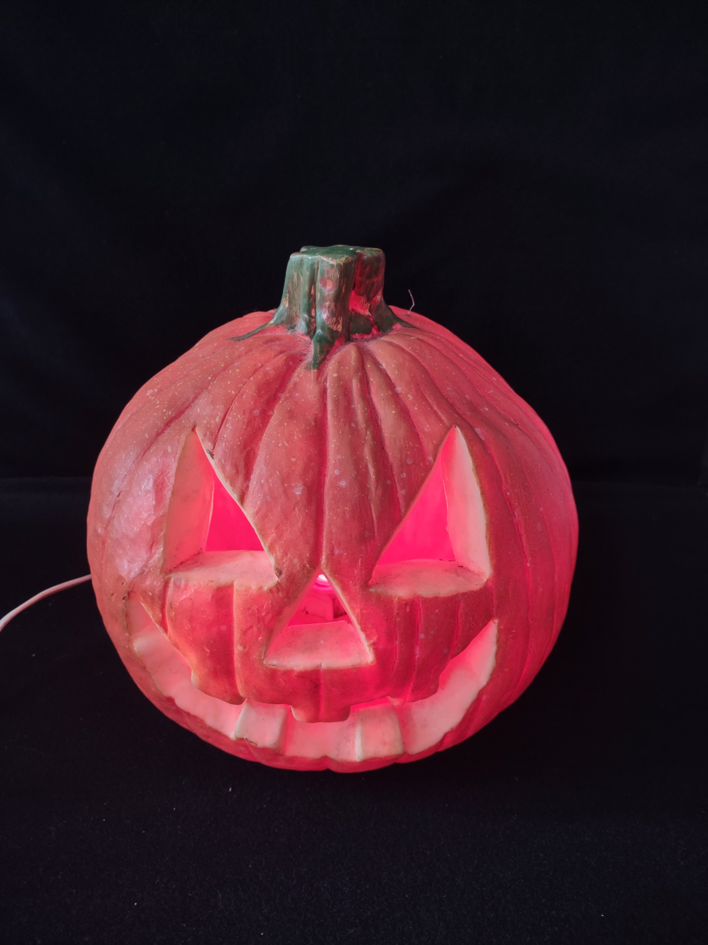 Vintage Halloween Jack -O-Lantern Foam 10" Lighted Pumpkin (Lot 3153)